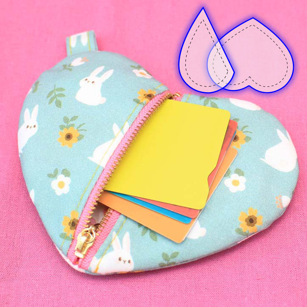 Cute Heart Purse Template Set (2 Types)
