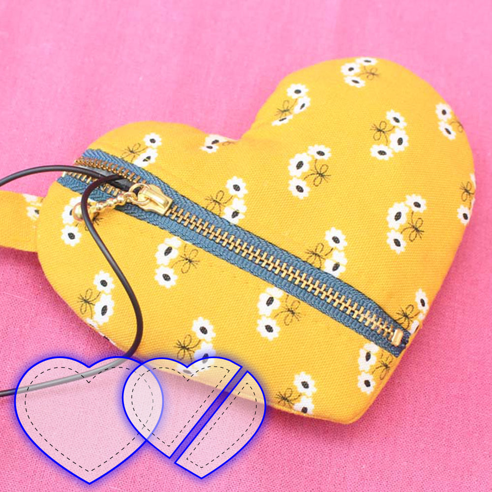 Cute Heart Purse Template Set (2 Types)