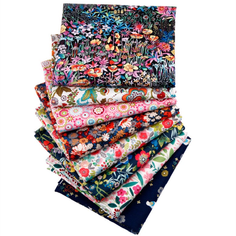 Vintage Print Patchwork Fabrics - 8Pcs