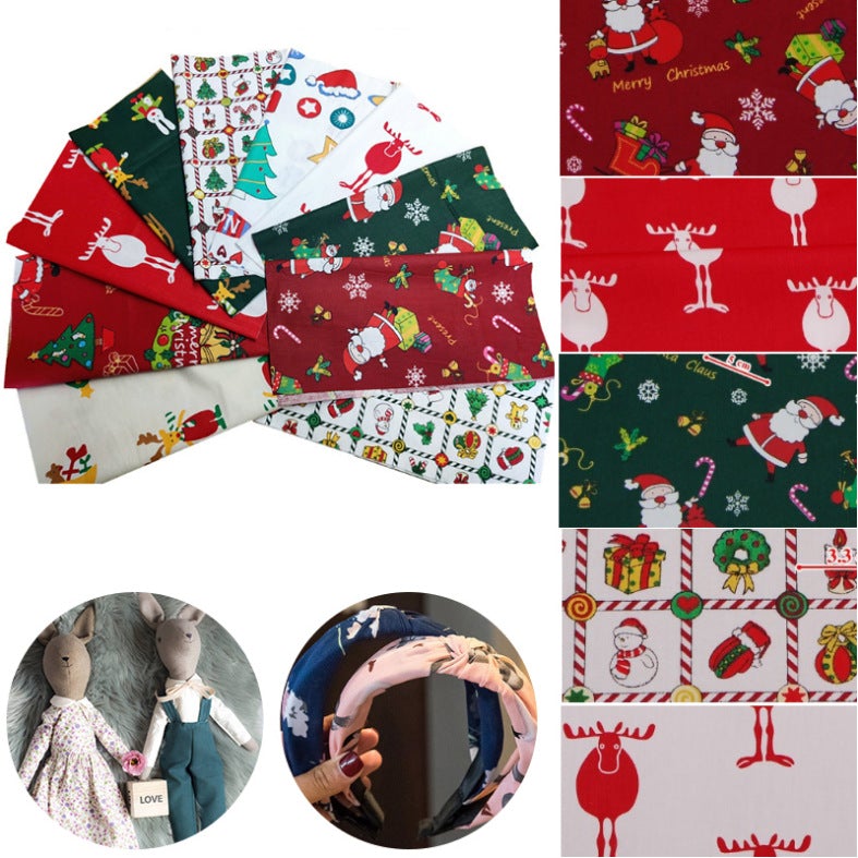 Christmas Series Cotton Patchwork - 10Pcs
