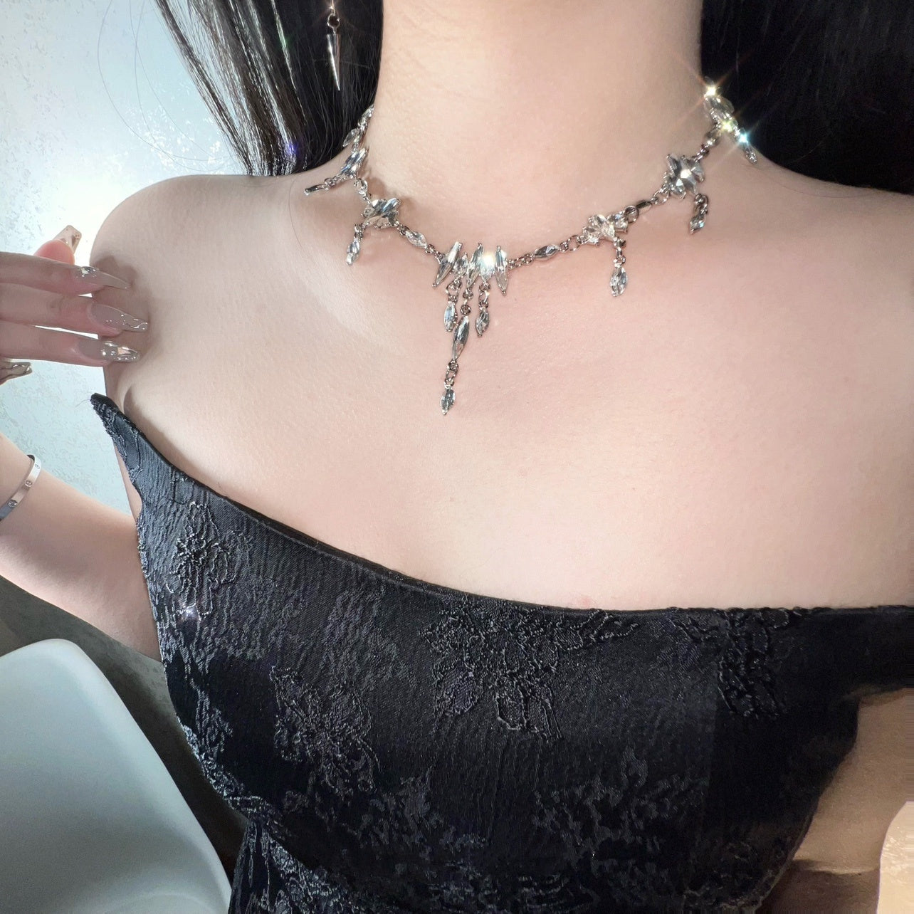 Ice Drop Glitter Necklace