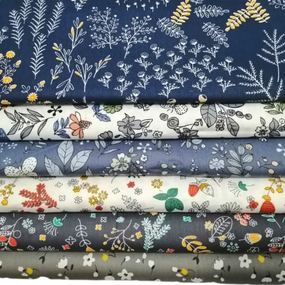 Vintage Cotton Patchwork Fabrics - 6Pcs