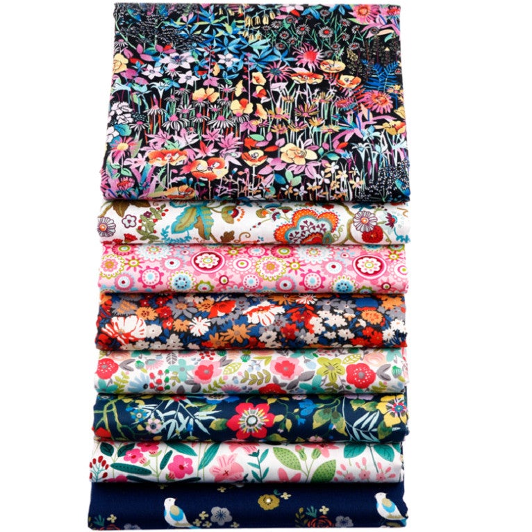 Vintage Print Patchwork Fabrics - 8Pcs