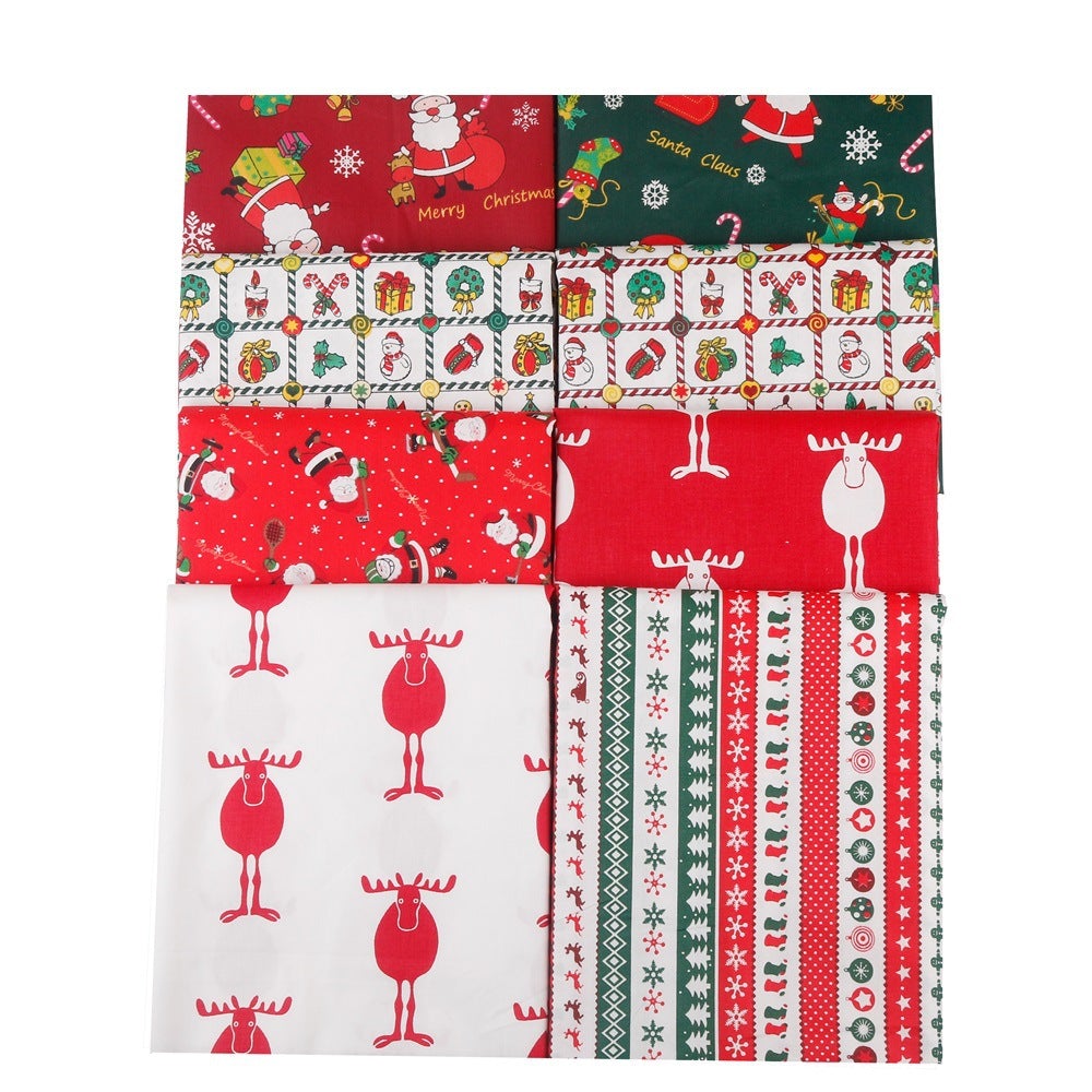 Santa Claus Patchwork Fabrics - 8Pcs