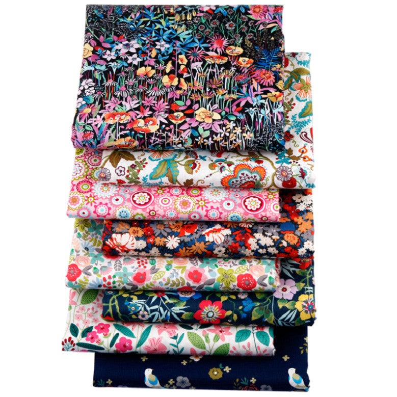 Vintage Print Patchwork Fabrics - 8Pcs
