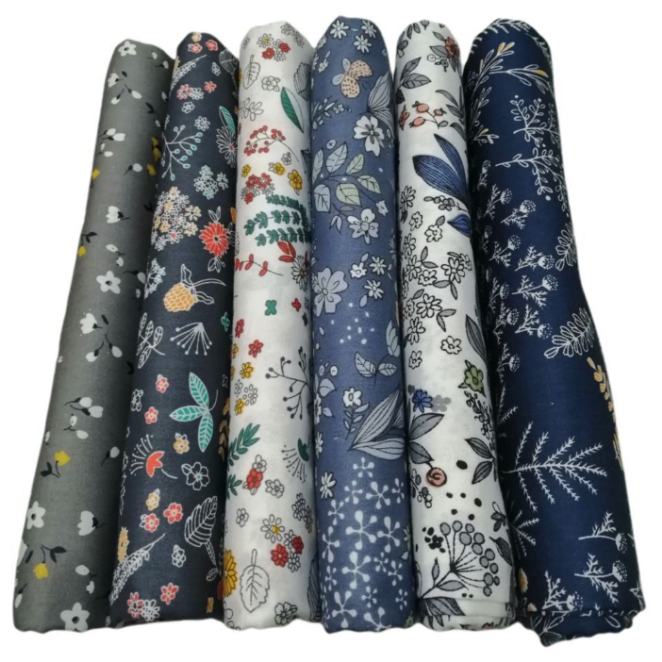 Vintage Cotton Patchwork Fabrics - 6Pcs