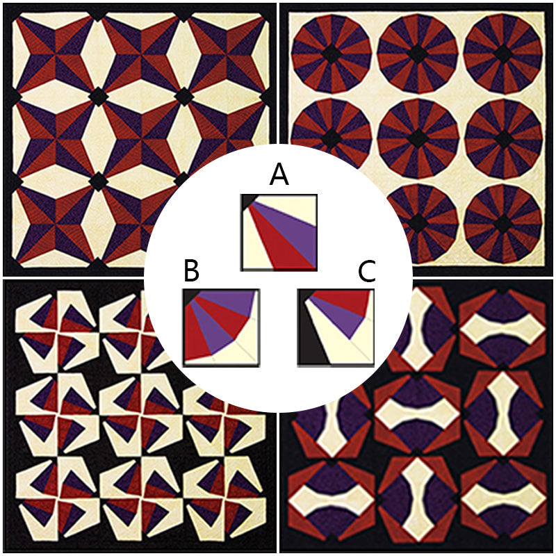 Scrappy Windmills Quilt Template-6Pcs