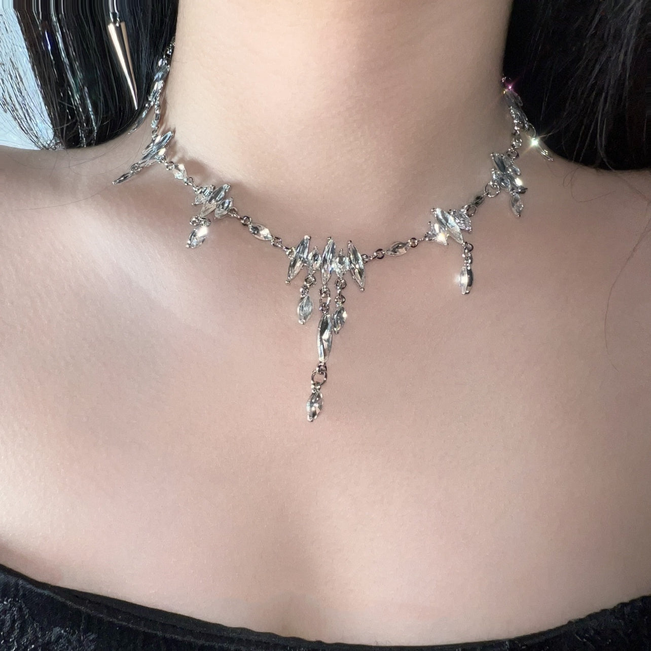 Ice Drop Glitter Necklace