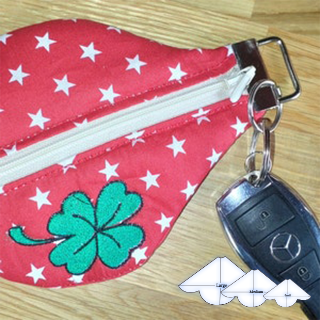 Cute Key Fob Pouch Template Set