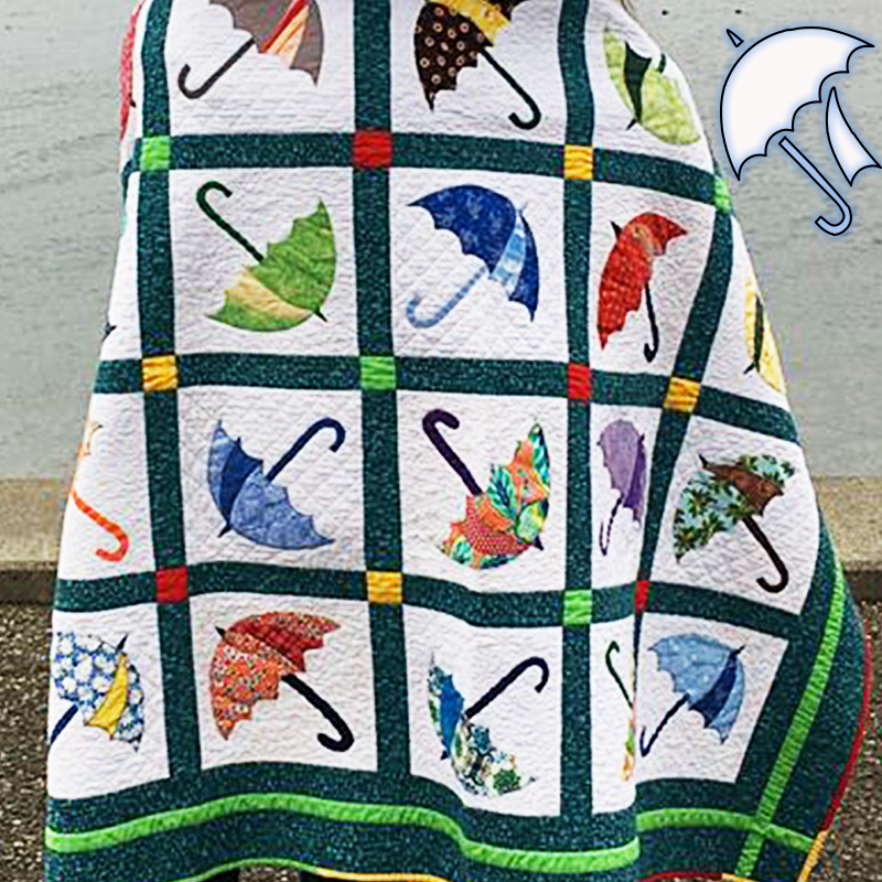 Beautiful Umbrellas Quilt Template Set