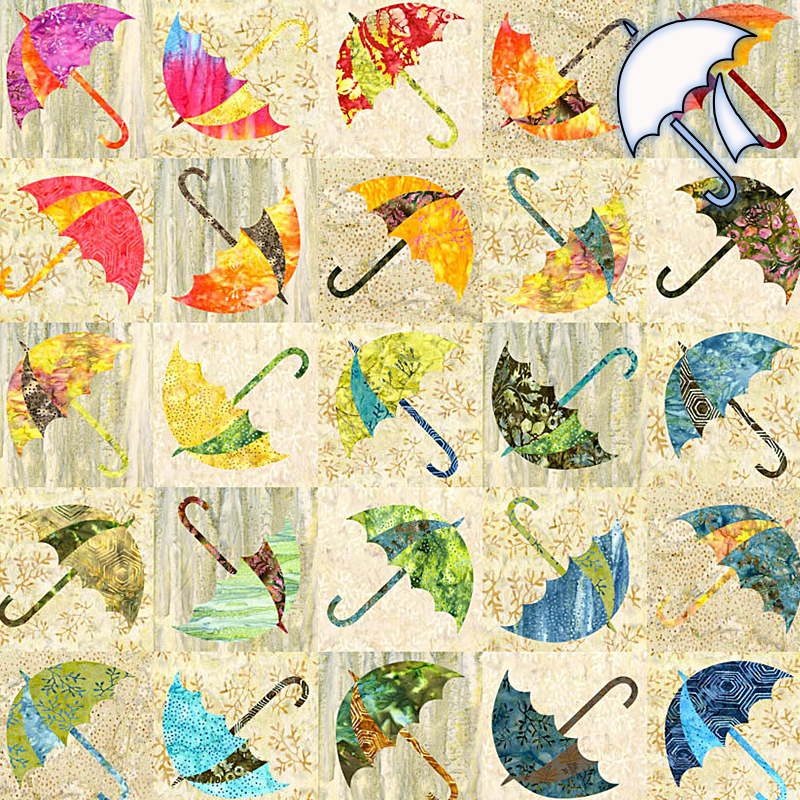 Beautiful Umbrellas Quilt Template Set