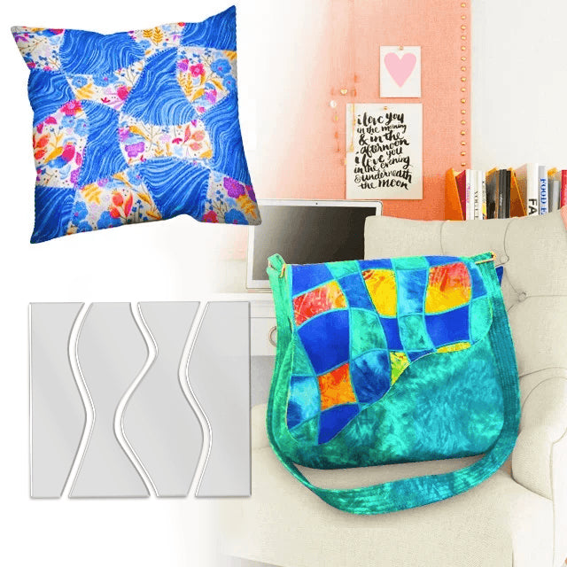 Woven Patchwork Quilt Template (4PCS)