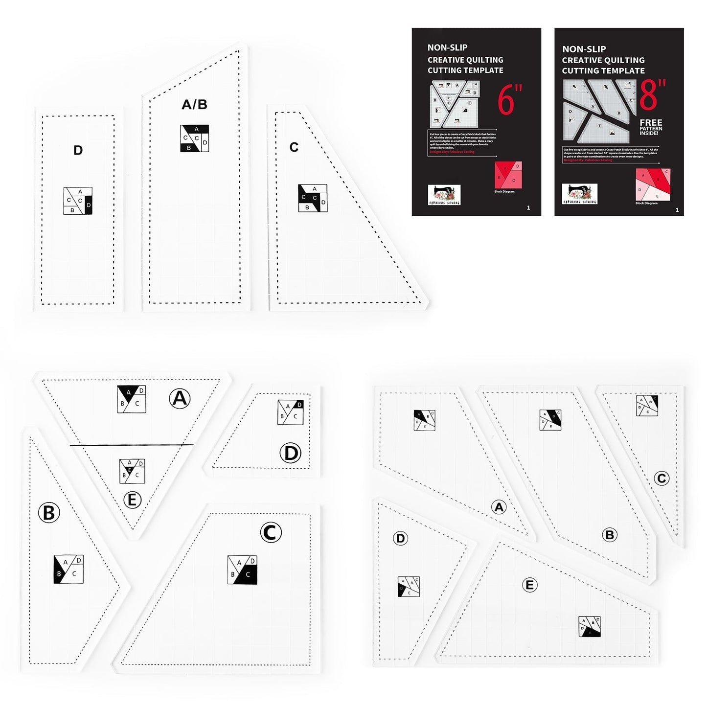 Sewing Quilt Cutting Template Set