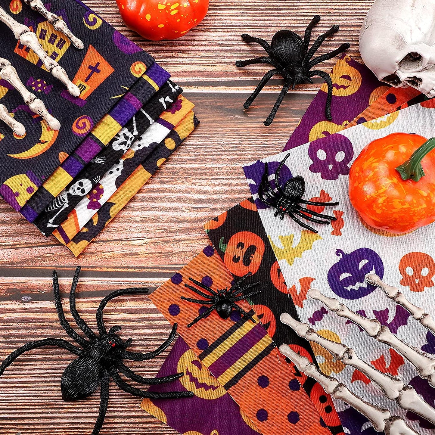Halloween Patchwork Fabrics - 16Pcs