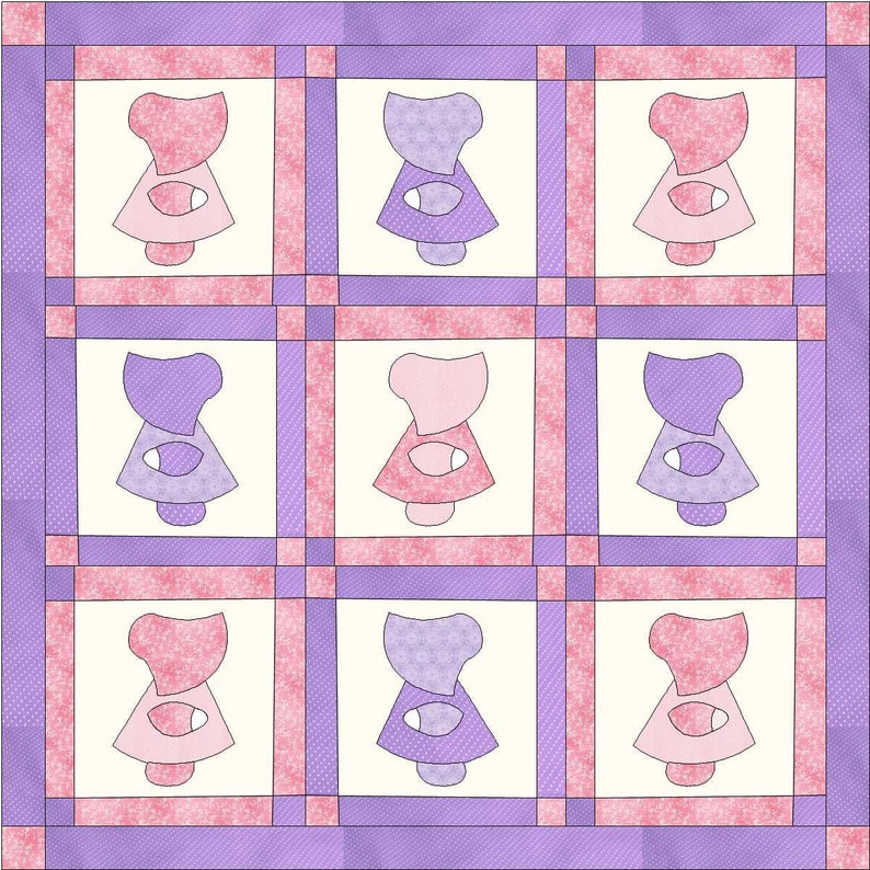 Sunbonnet Sue Quilt Template(4 pcs)