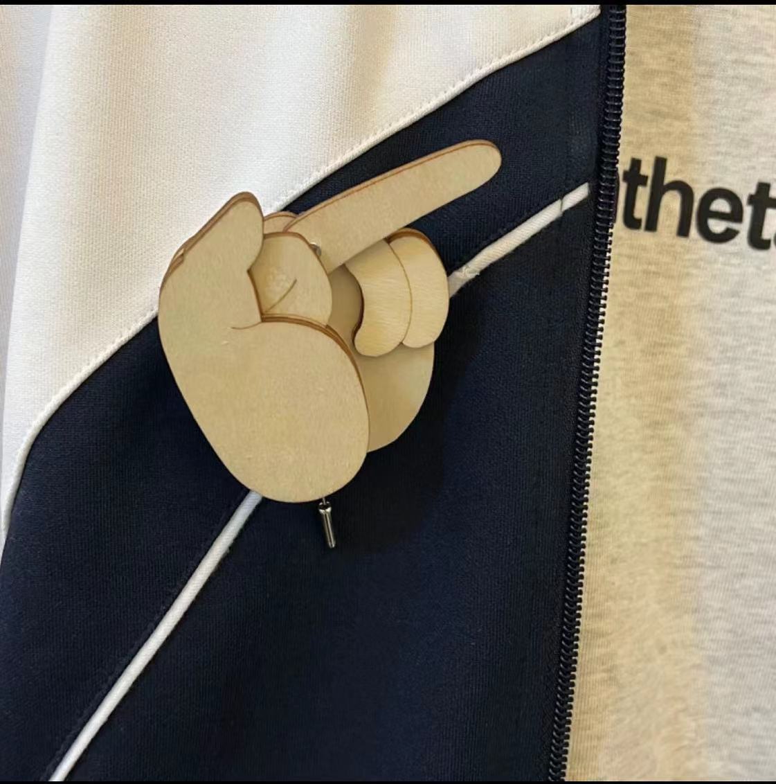 Middle Finger Wooden Pin