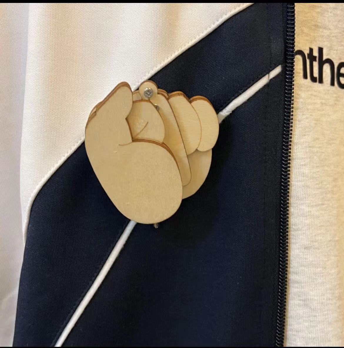 Middle Finger Wooden Pin