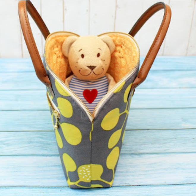 Curved Top Bag With Zipper Pocket Template