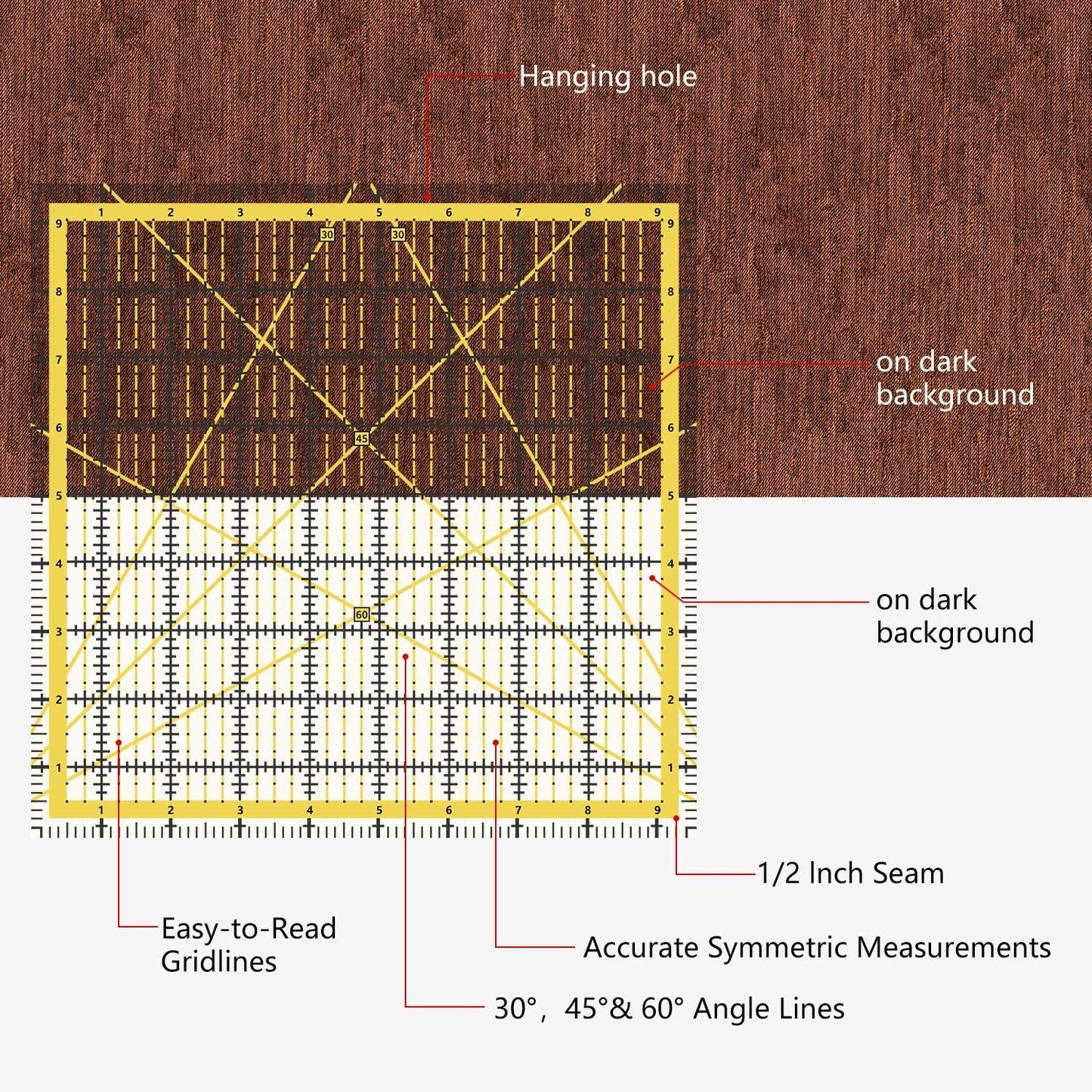 Acrylic Patchwork Aligned Ruler