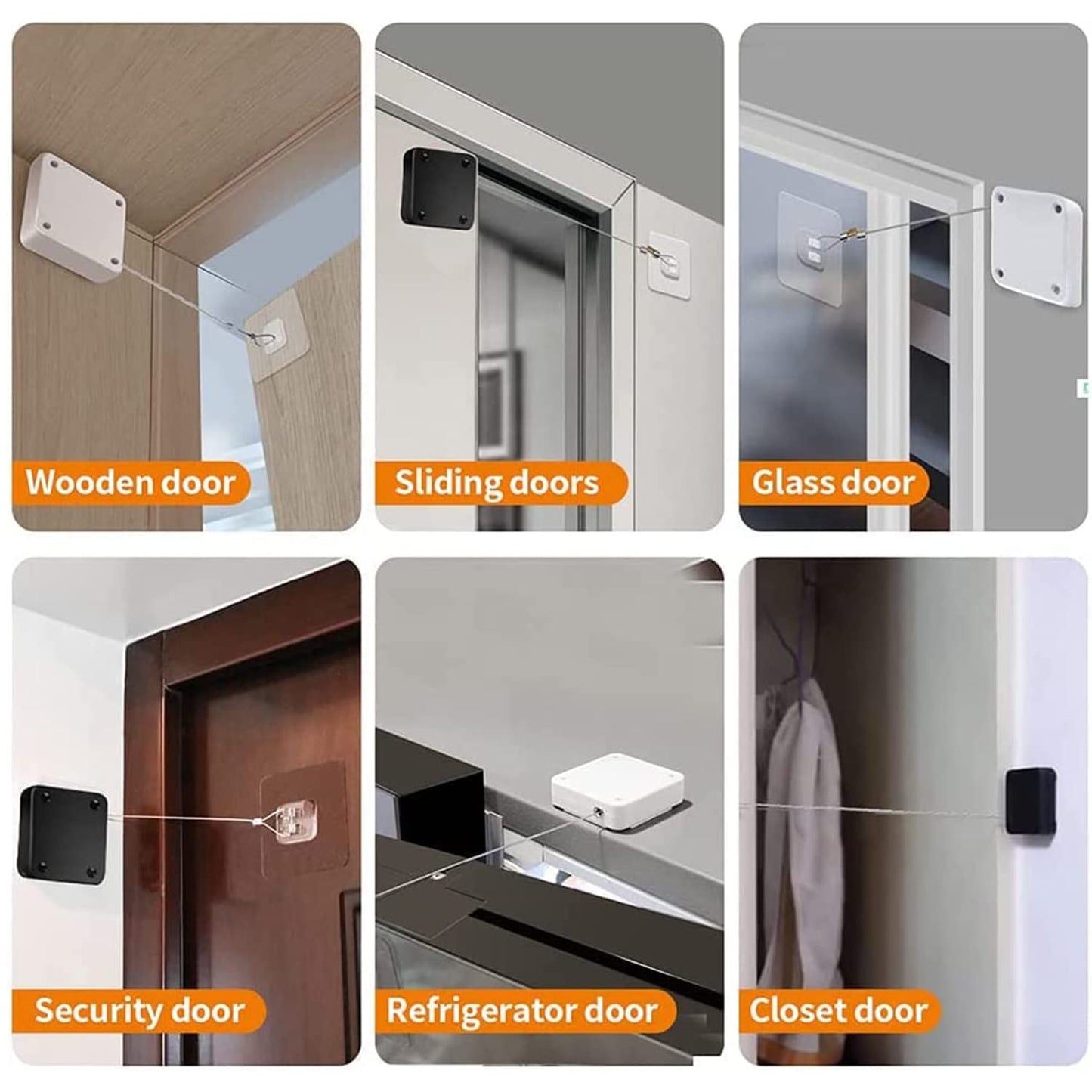 Punch-Free 1000g Automatic Door Closer(2 Pack)