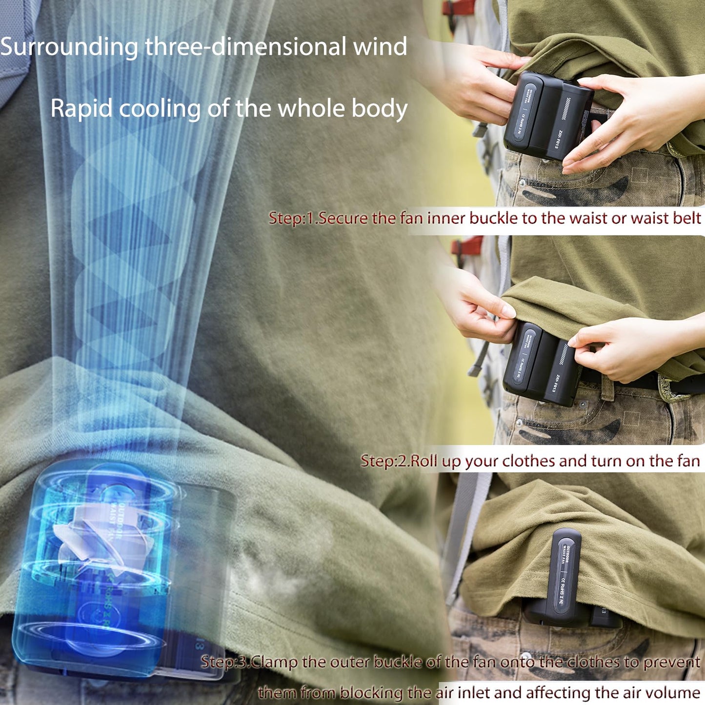 Portable Wearable Personal Clip Fan