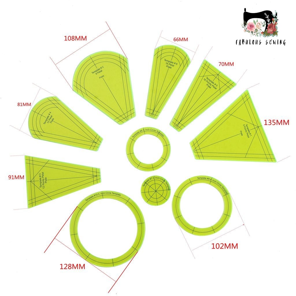 Dresden Plate Quilting Template Set