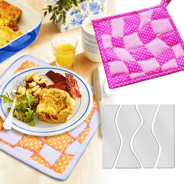 Woven Patchwork Quilt Template (4PCS)