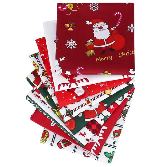 Santa Claus Patchwork Fabrics - 8Pcs
