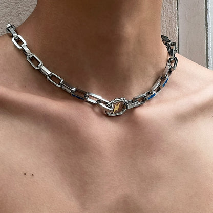Lightning-Heavy Metal Titanium Steel Necklace