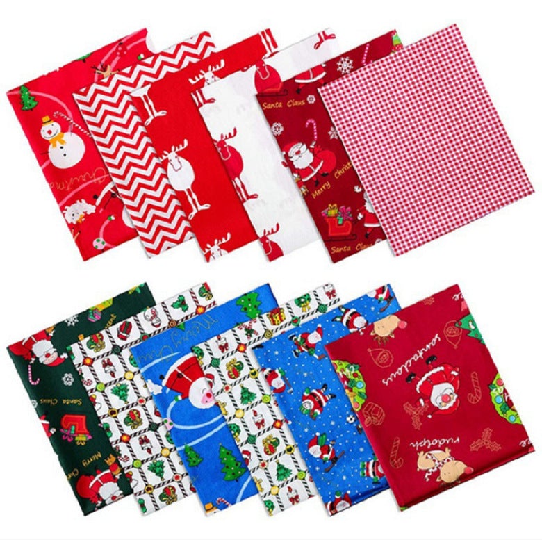 Christmas Series Cotton Patchwork - 10Pcs