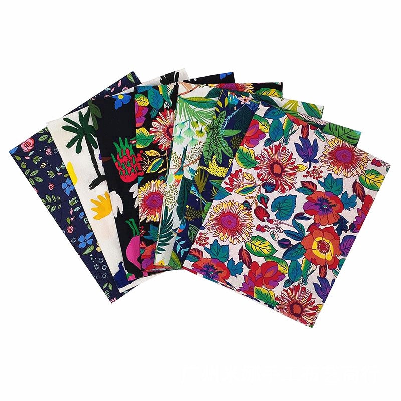 Gorgeous Flowers Patchwork Fabrics - 7Pcs