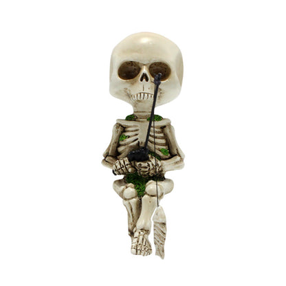 DISTINCTIVE STYLE Fishing Skeleton Statue