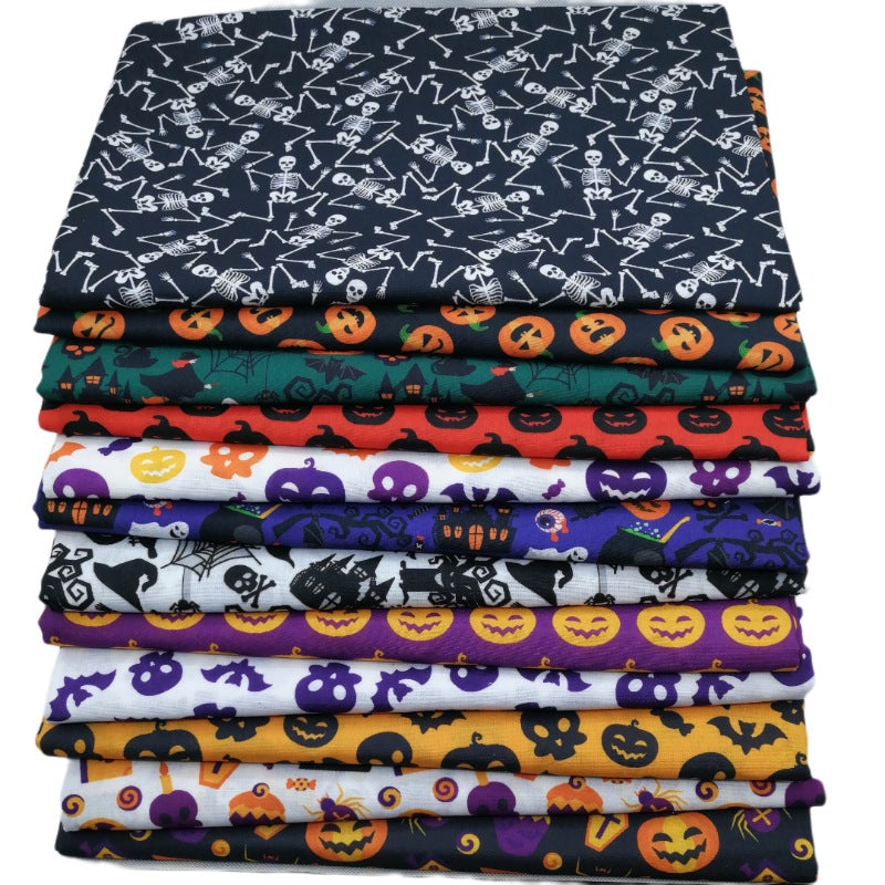 Halloween Patchwork Fabrics - 16Pcs