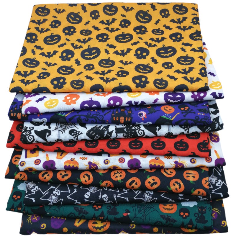 Halloween Patchwork Fabrics - 16Pcs