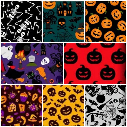 Halloween Patchwork Fabrics - 16Pcs