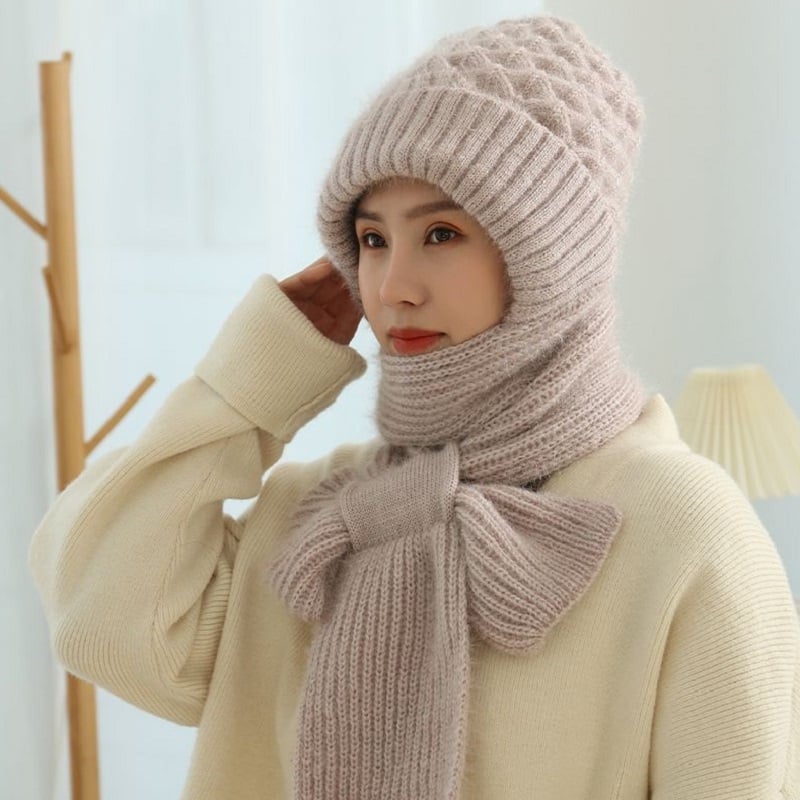 Winter Versatile Knitted Hooded Scarf for Women
