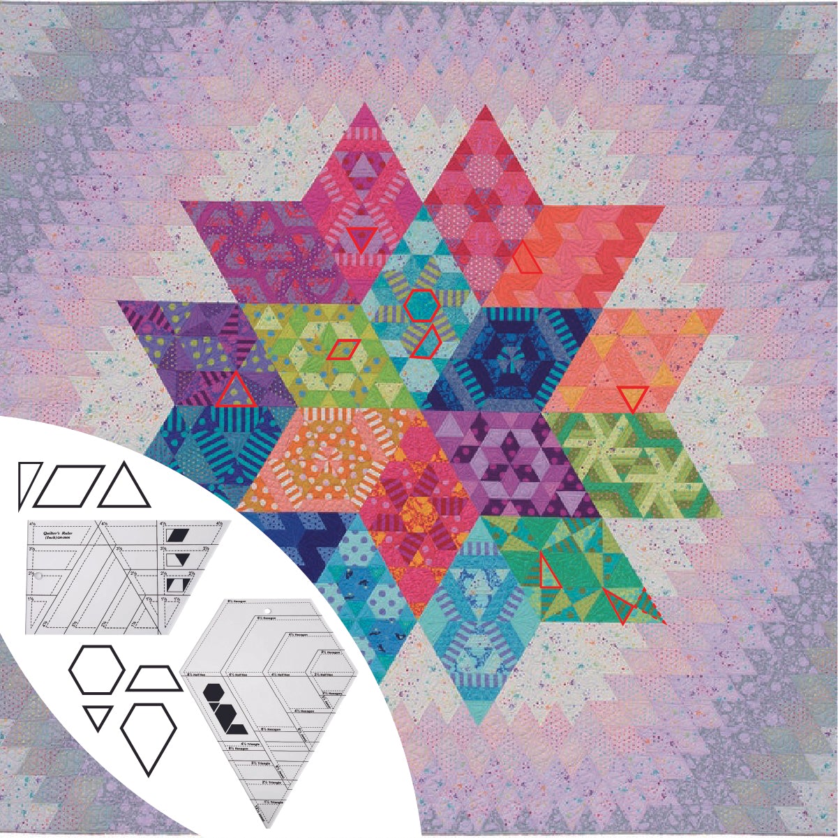 Gemstone Patchwork Ruler - 4 Pcs