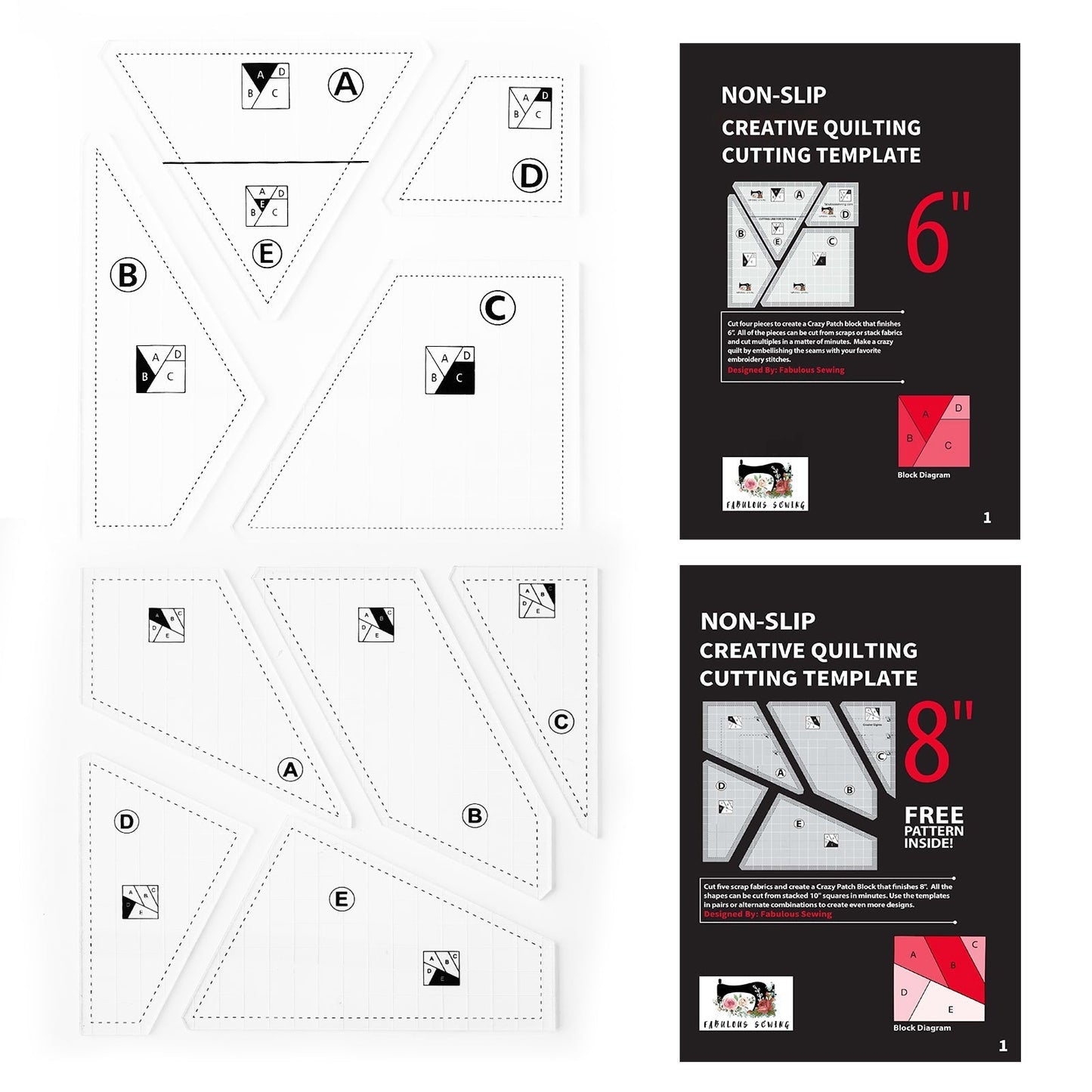 Sewing Quilt Cutting Template Set