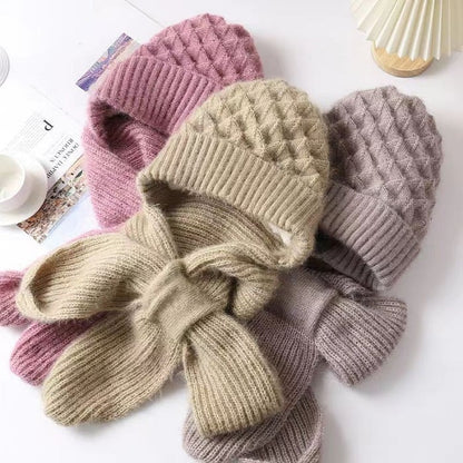 Winter Versatile Knitted Hooded Scarf for Women