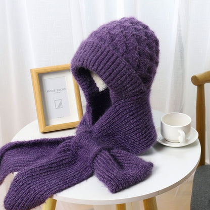 Winter Versatile Knitted Hooded Scarf for Women