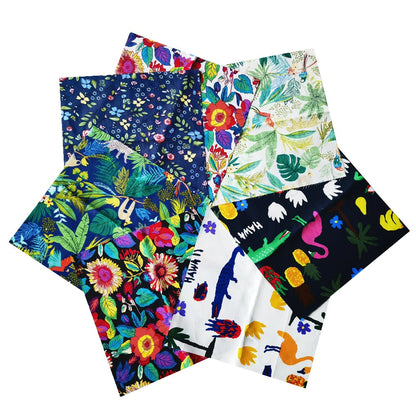 Gorgeous Flowers Patchwork Fabrics - 7Pcs