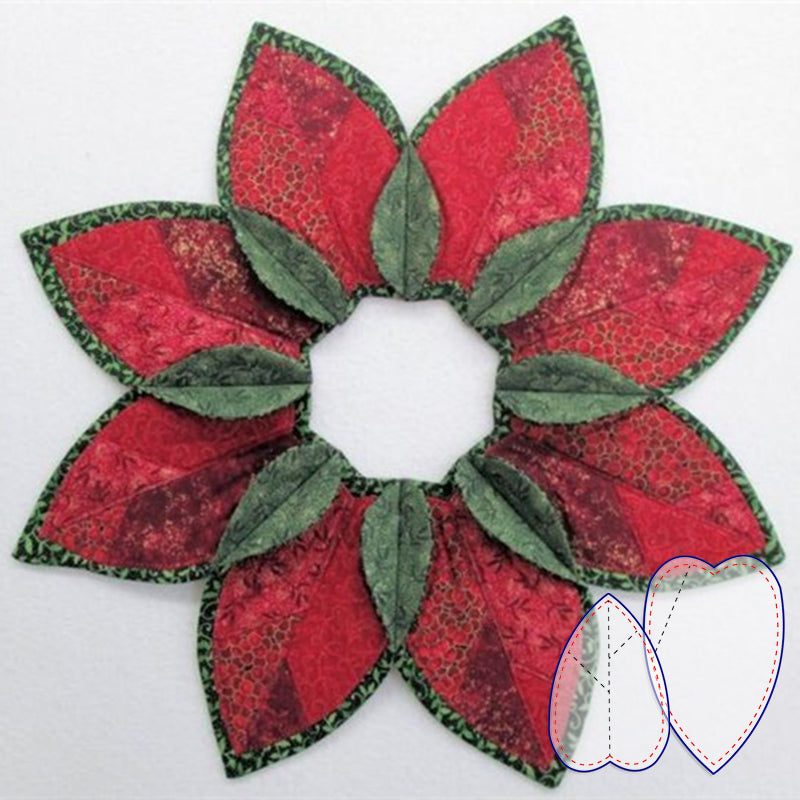 Fold Stitch Leaf Pattern Template Set