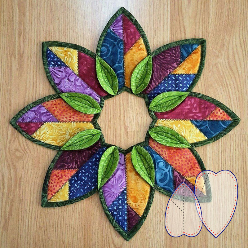 Fold Stitch Leaf Pattern Template Set