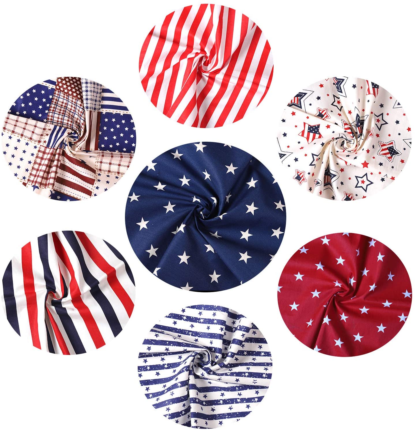 Flag Patchwork Fabrics - 7Pcs