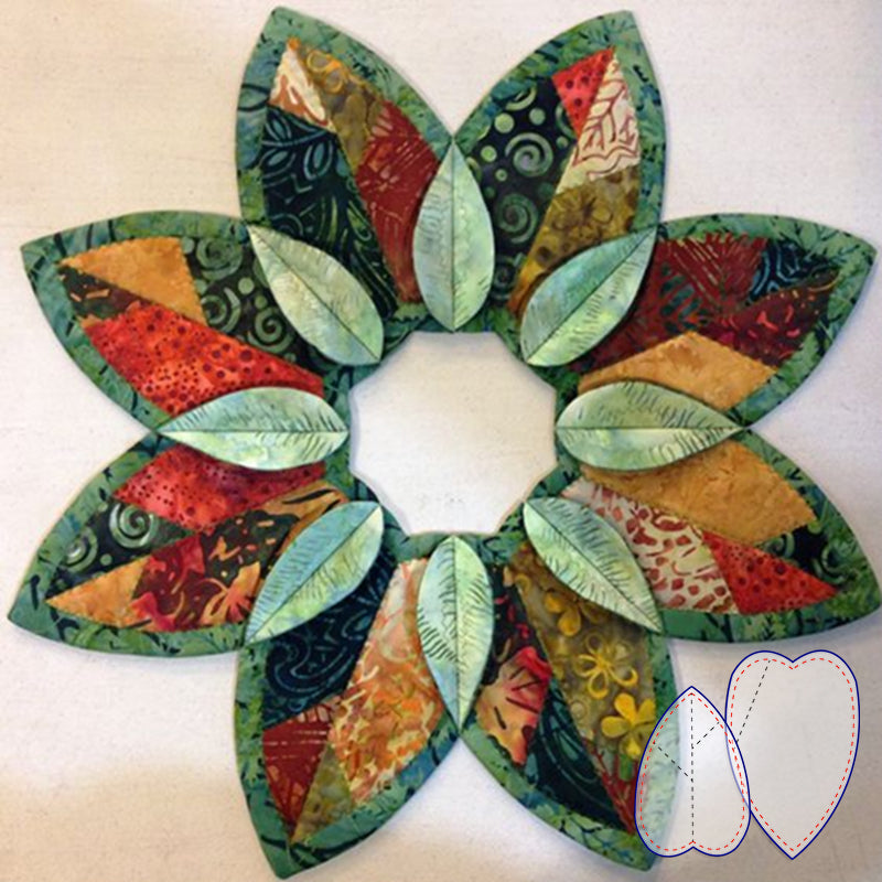Fold Stitch Leaf Pattern Template Set