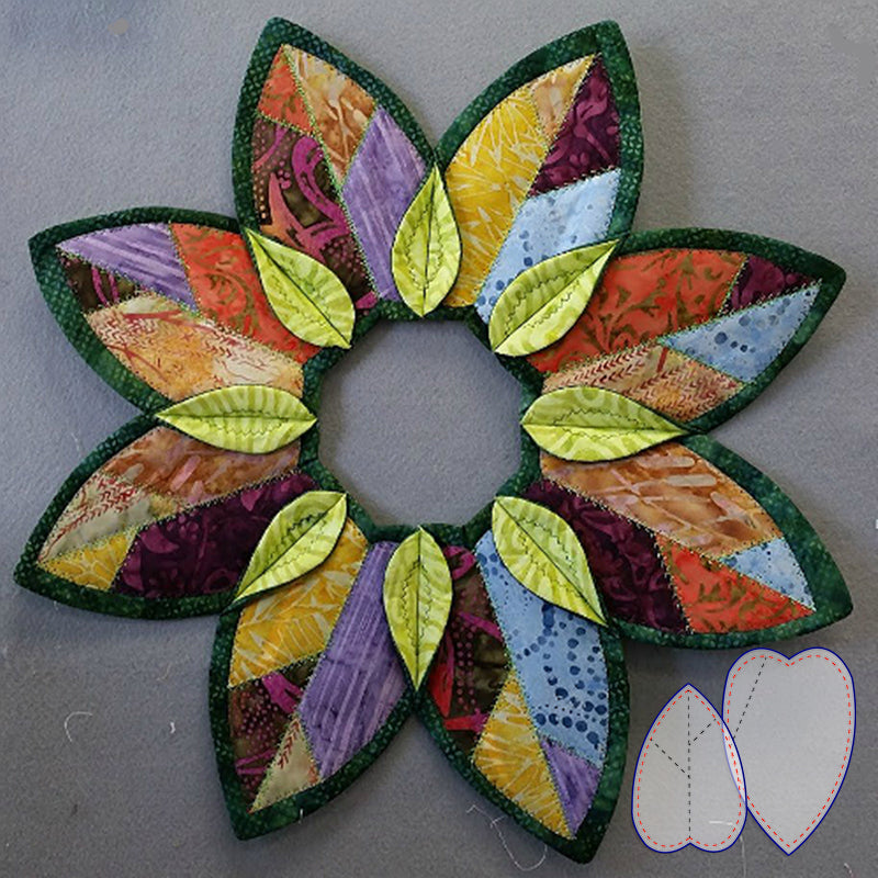 Fold Stitch Leaf Pattern Template Set